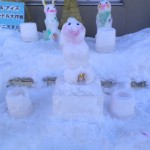 キャンドルと雪像、可愛く出来ました